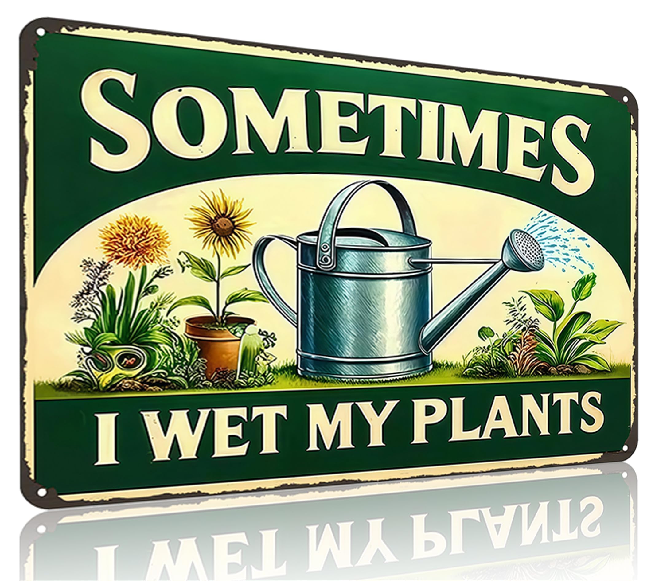 Funnysign Garden Gifts Sometimes I Wet My Plants Vintage Gardening Tin Sign for Home Garden Patio Greenhouse Yard Decor 8 X 12 Inch (3840)