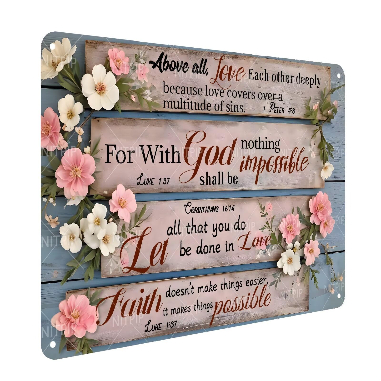 Psalm 51：10 Metal Tin Sign Bible Verse Metal Sign Art Decor - Christian Wall Art Faith Metal Tin Sign Prayer Religious Sign for Home Decor 8x12 Inch