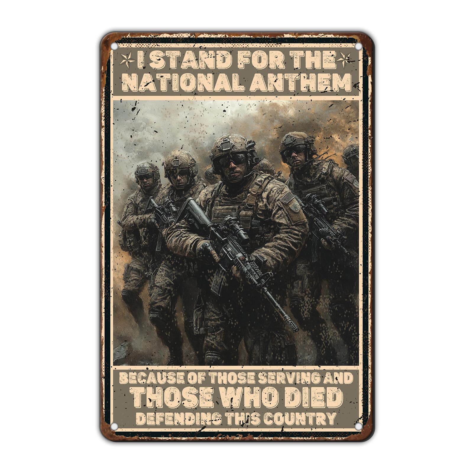 Patriotic Metal Tin Sign Funny American Patriotic Man Tin Sign American Flag Sign 4th of July Vintage Metal Poster Wall Decor for Man Cave Bar Party Garage Outdoor 8x12 Inch