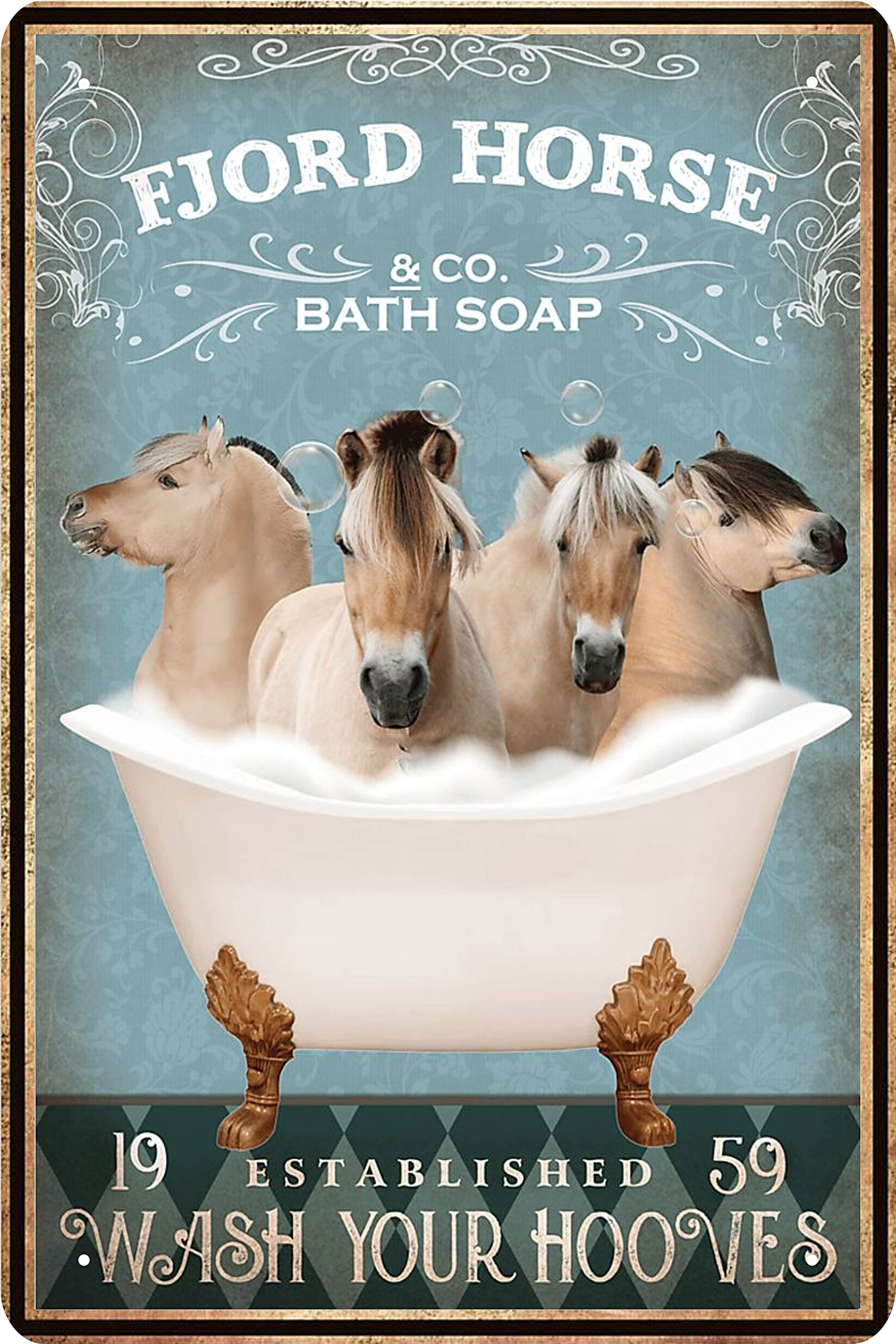 Vintage Metal Pig Bathroom Decor Tin Sign Wall Art Poster Retro Bar Home Decor 8x12 Inch