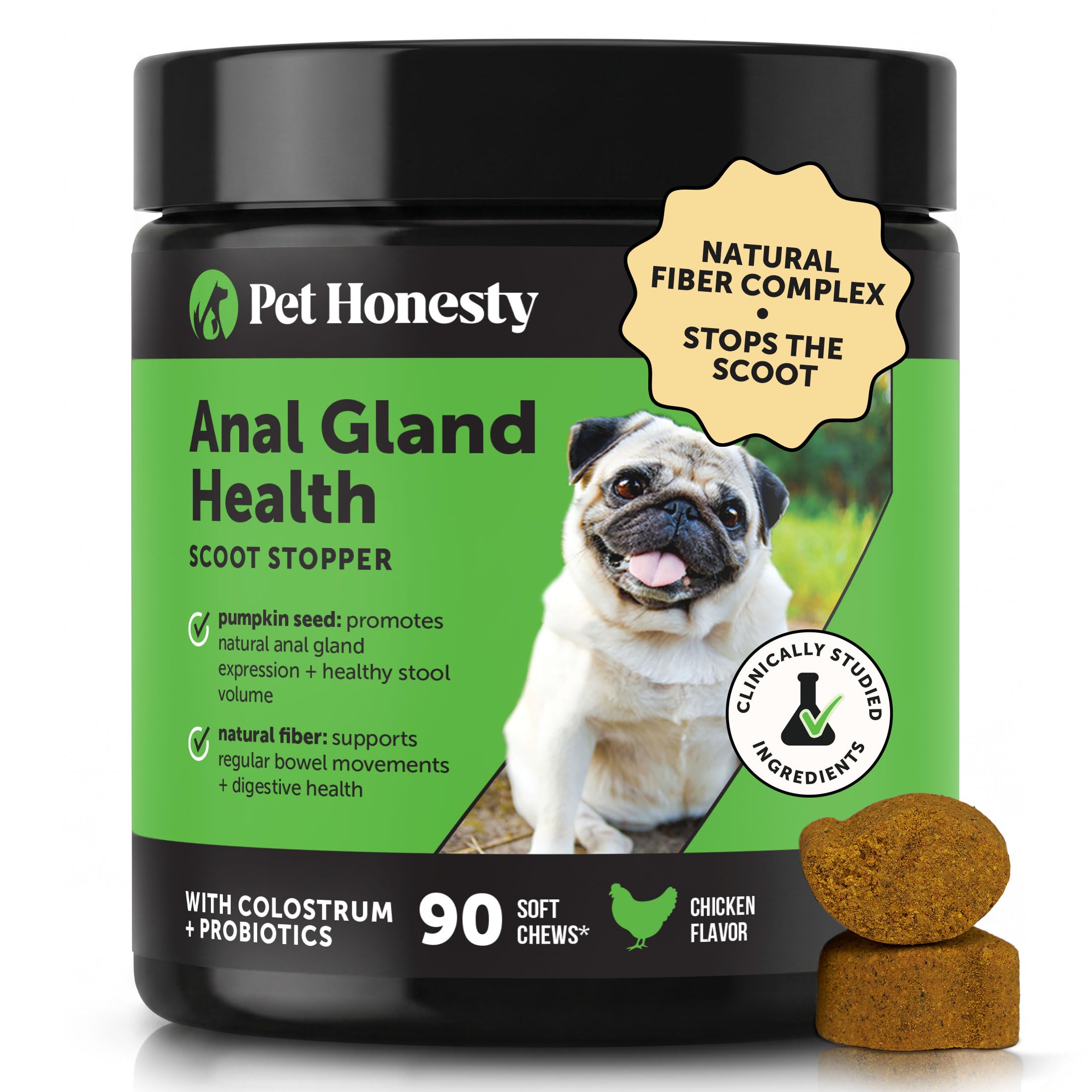 6 Billion CFU Dog Probiotics with Prebiotics, Digestive Enzymes, & Fiber - Relief for Occasional Diarrhea, Gas, Bloating & Itchy Skin - Daily Gut Health & Immune Support for All Dogs (Duck, 90 Ct)