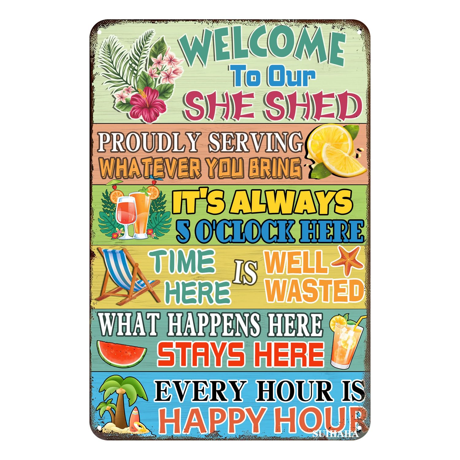 Vintage Metal Tin Sign Welcome to Our Backyard Home Yard Porch Decor Patio Pool Bar Coffee Wall Decor Tin Sign 12x8 Inches