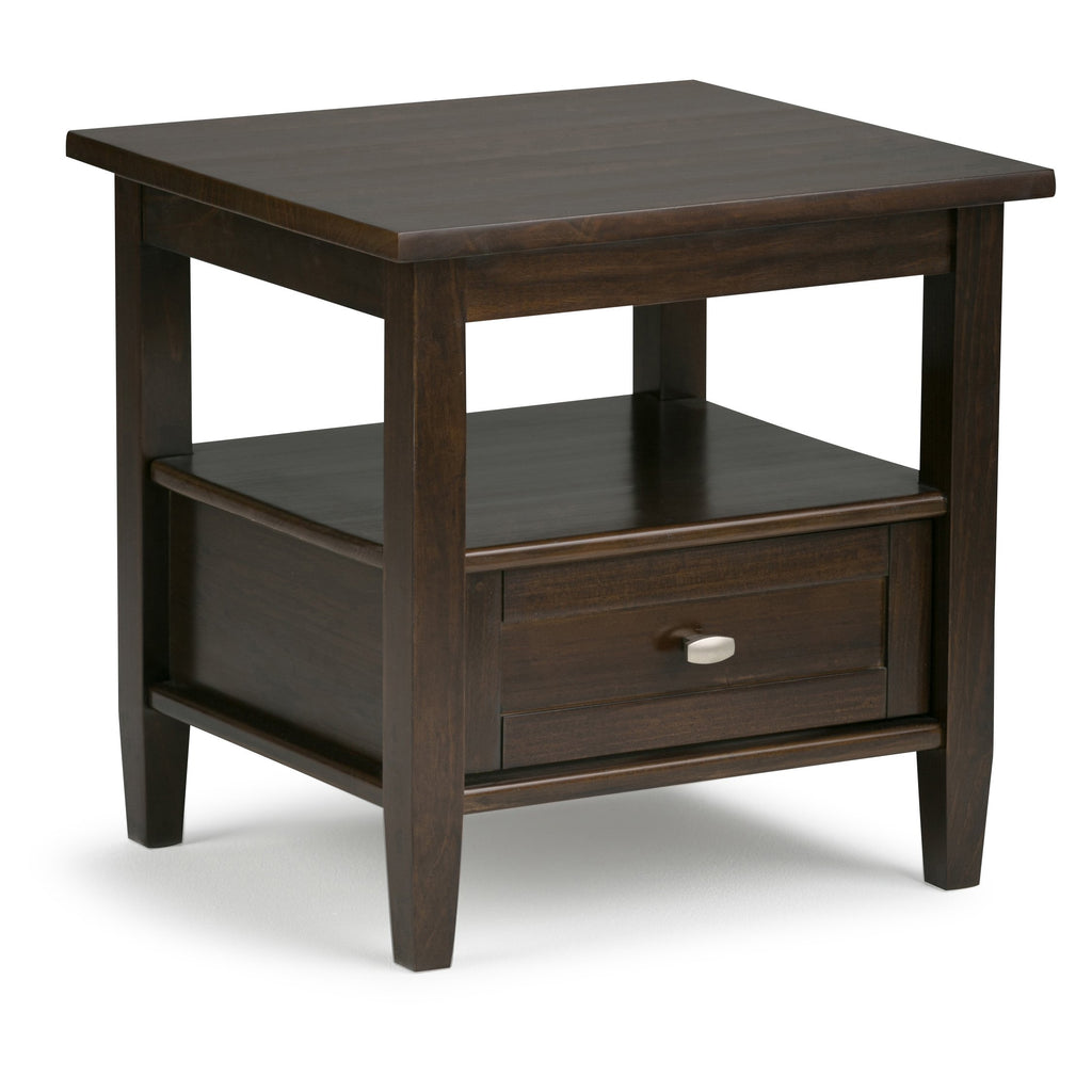 SIMPLIHOME Warm Shaker Solid Wood 20 inch Wide Rectangle Transitional End Side Table in Light Golden Brown for the Living Room and Bedroom
