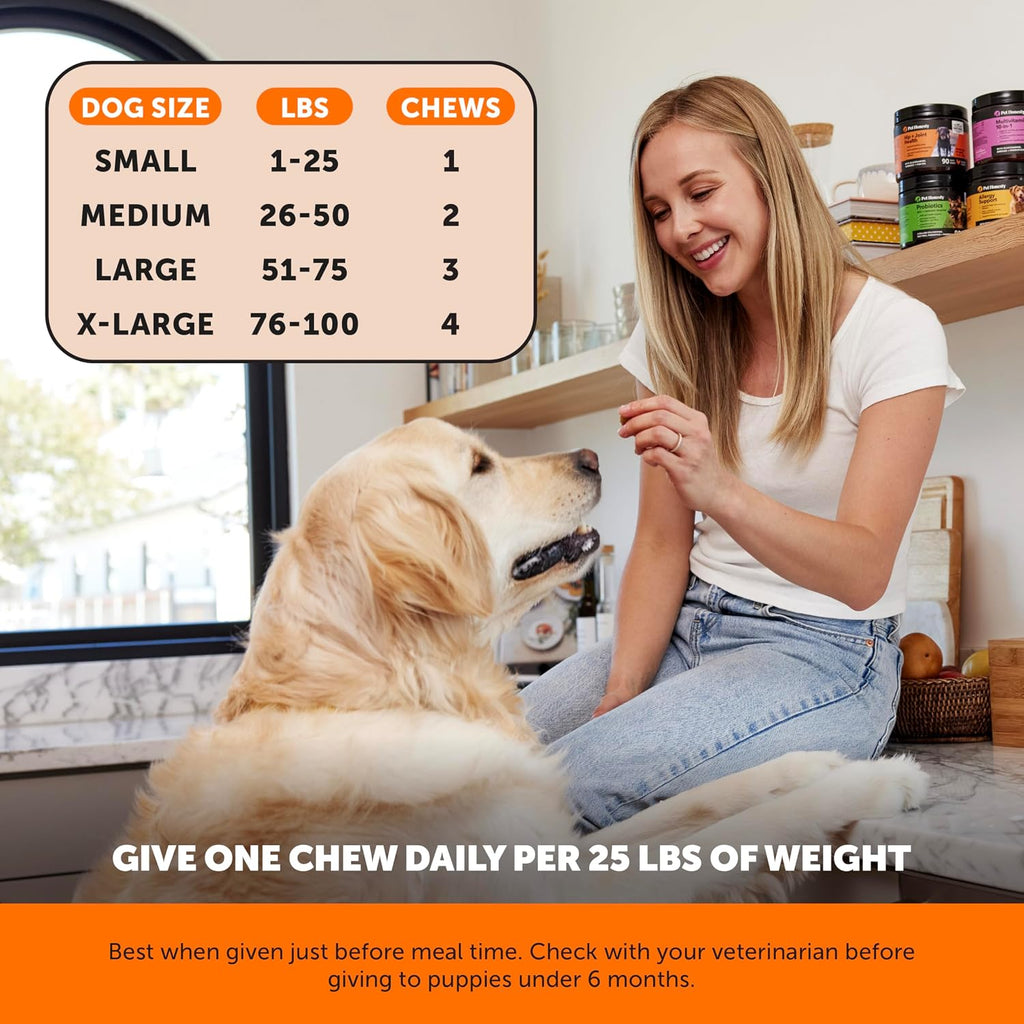 Senior Hemp Hip and Joint Supplement for Dogs - Glucosamine Chondroitin, MSM & Green Lipped Mussel - Relief for Joint Stiffness, Advanced Strength Mobility Support Senior Dogs (Peanut Butter, 90 Ct)