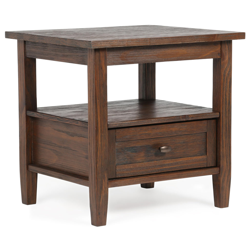 SIMPLIHOME Warm Shaker Solid Wood 20 inch Wide Rectangle Transitional End Side Table in Light Golden Brown for the Living Room and Bedroom