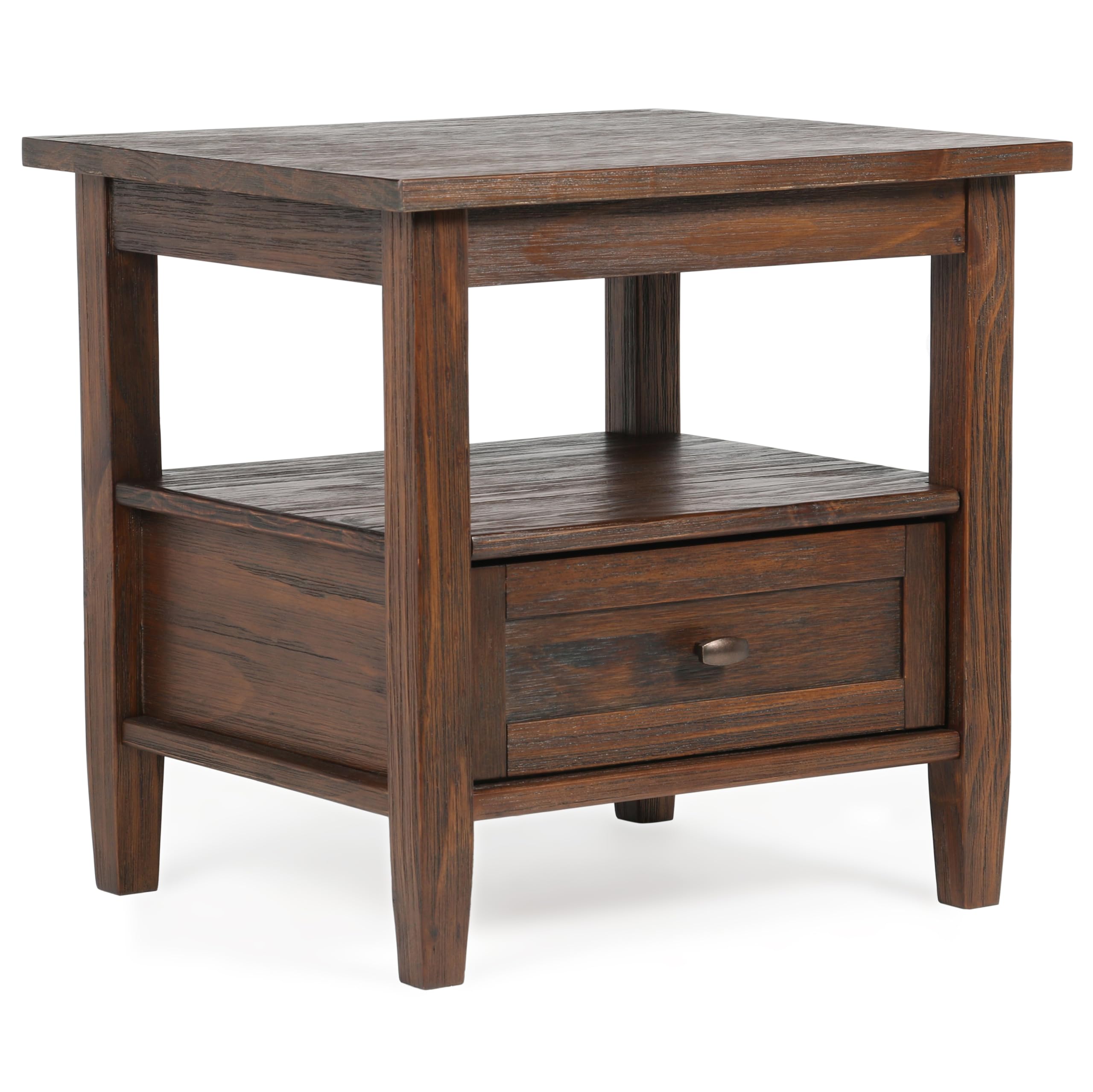 SIMPLIHOME Warm Shaker Solid Wood 20 inch Wide Rectangle Transitional End Side Table in Light Golden Brown for the Living Room and Bedroom