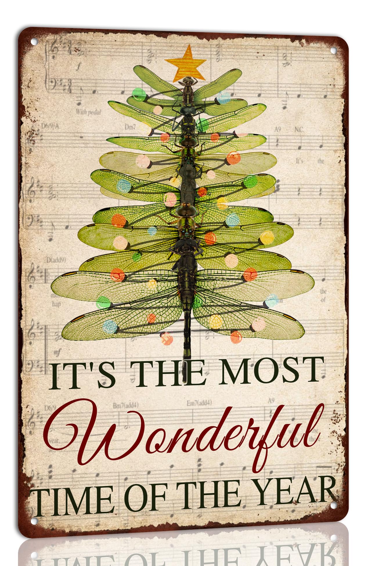 Let It Snow Metal Tin Sign Christmas Theme Vintage Art Poster Winter Snowman Wall Decor for Home Kitchen Cafe Bar Shop Farmhouse Retro Plaque 8x12 Inch