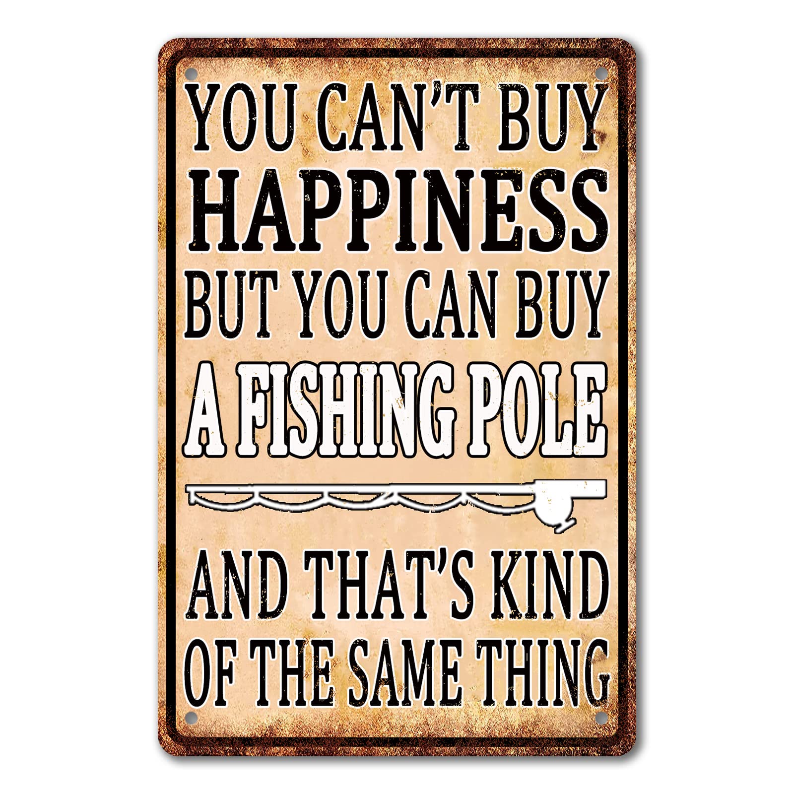 Funny Fishing Metal Tin Signs Vintage Fishing Sign Lake House Decor For Home Education Is Important But Fishing Is Importanter Sign 8x12 Inch