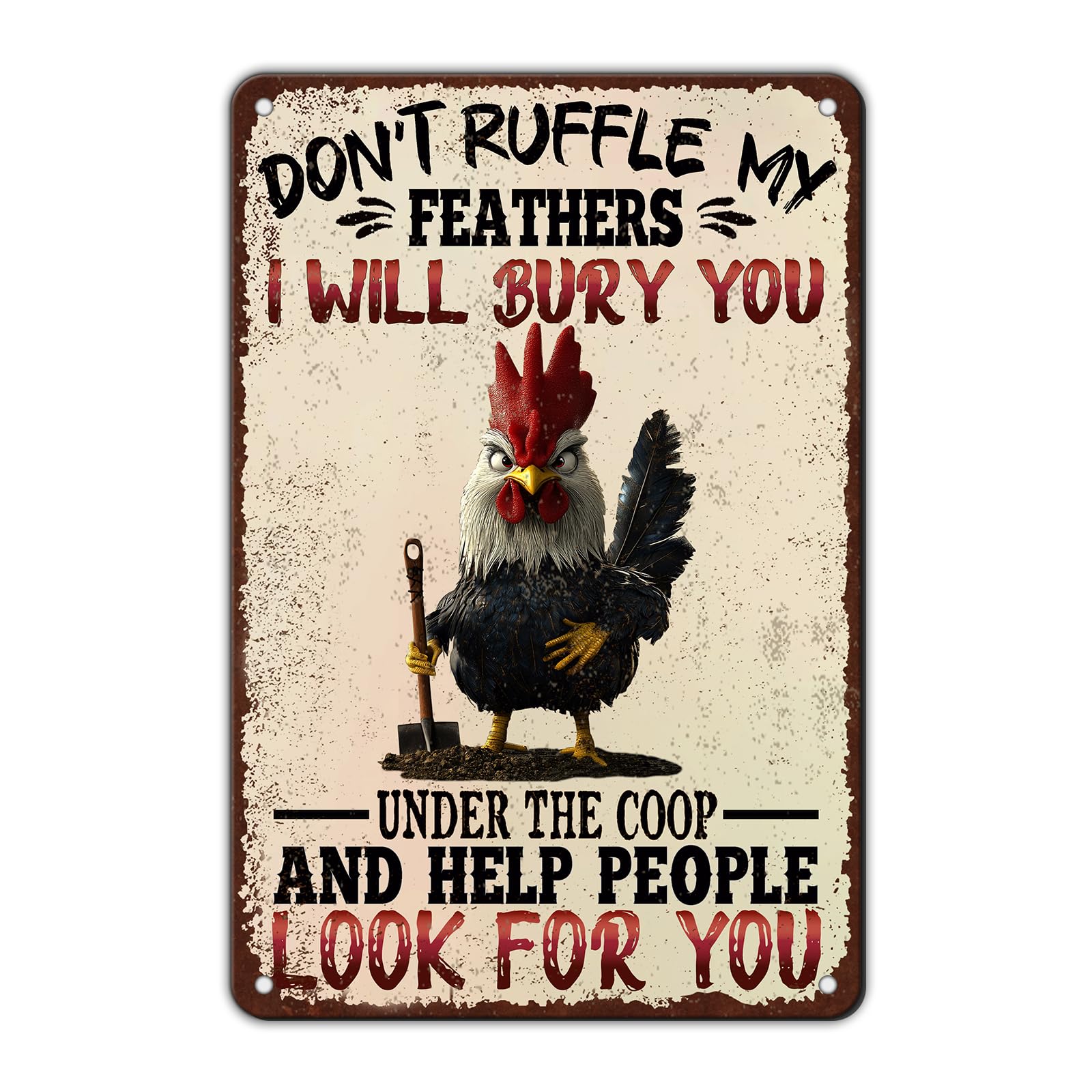 Funny Chicken Signs Welcome To My Kitchen Humorous Cartoon Rooster Cooking Aluminium Sign Metal Chicken Signs Decor Home Ktichen Farm Are Wall 12x8 Inch Vintage Chicken Signs Metal Tin Poster