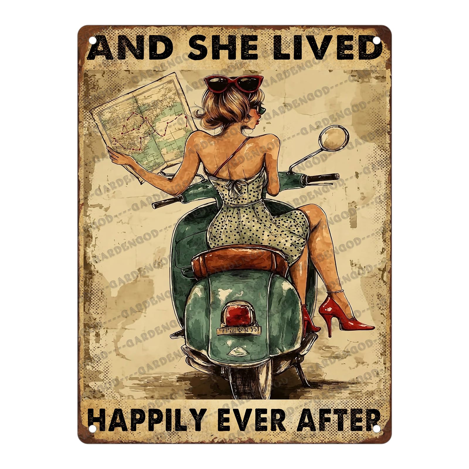 Mermaid Tin Sign And I Think To Myself What A Wonderful World Poster Home Decor Funny Home Decor Cave Bar Wall Decor 12x8 Inch
