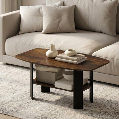 Furinno Simple Design Coffee Table, French Oak Grey/Black