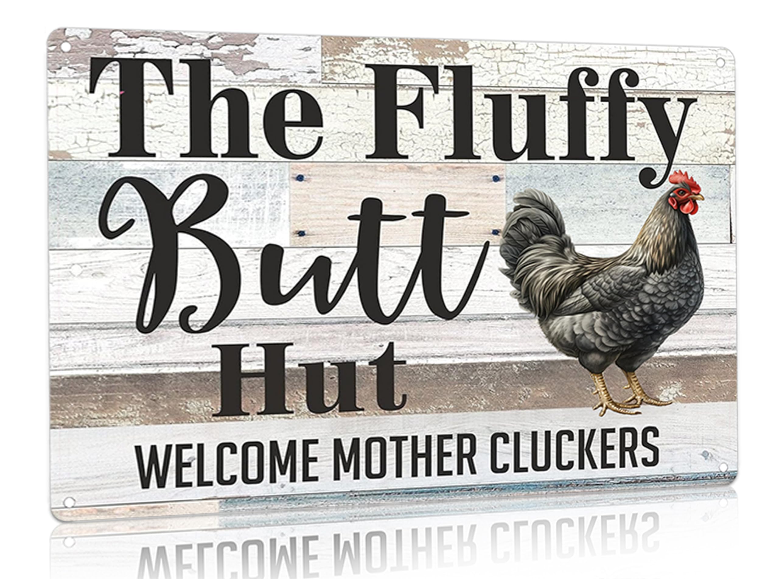 Smilelife Funny Chicken Gifts I'm Going To Let God Fix It Tin Sign for Home Farm Chicken Coop Farmhouse Kitchen Garden Decor 8 X 12 Inch (3520)