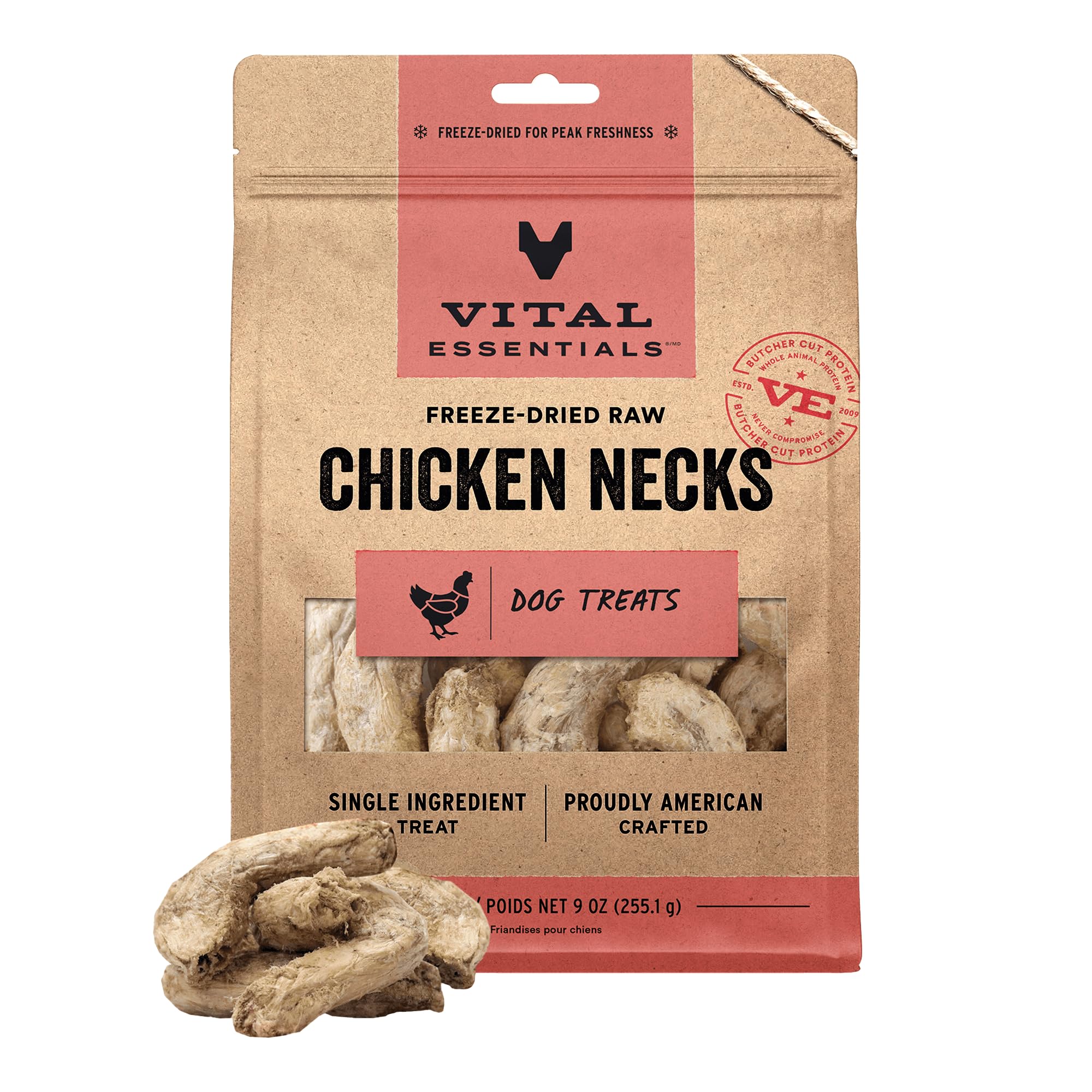 Vital Essentials Freeze Dried Raw Chicken Hearts Dog Treats | Single Ingredient | Premium Quality | Grain Free Treats for Dogs, 1.9 oz Bag