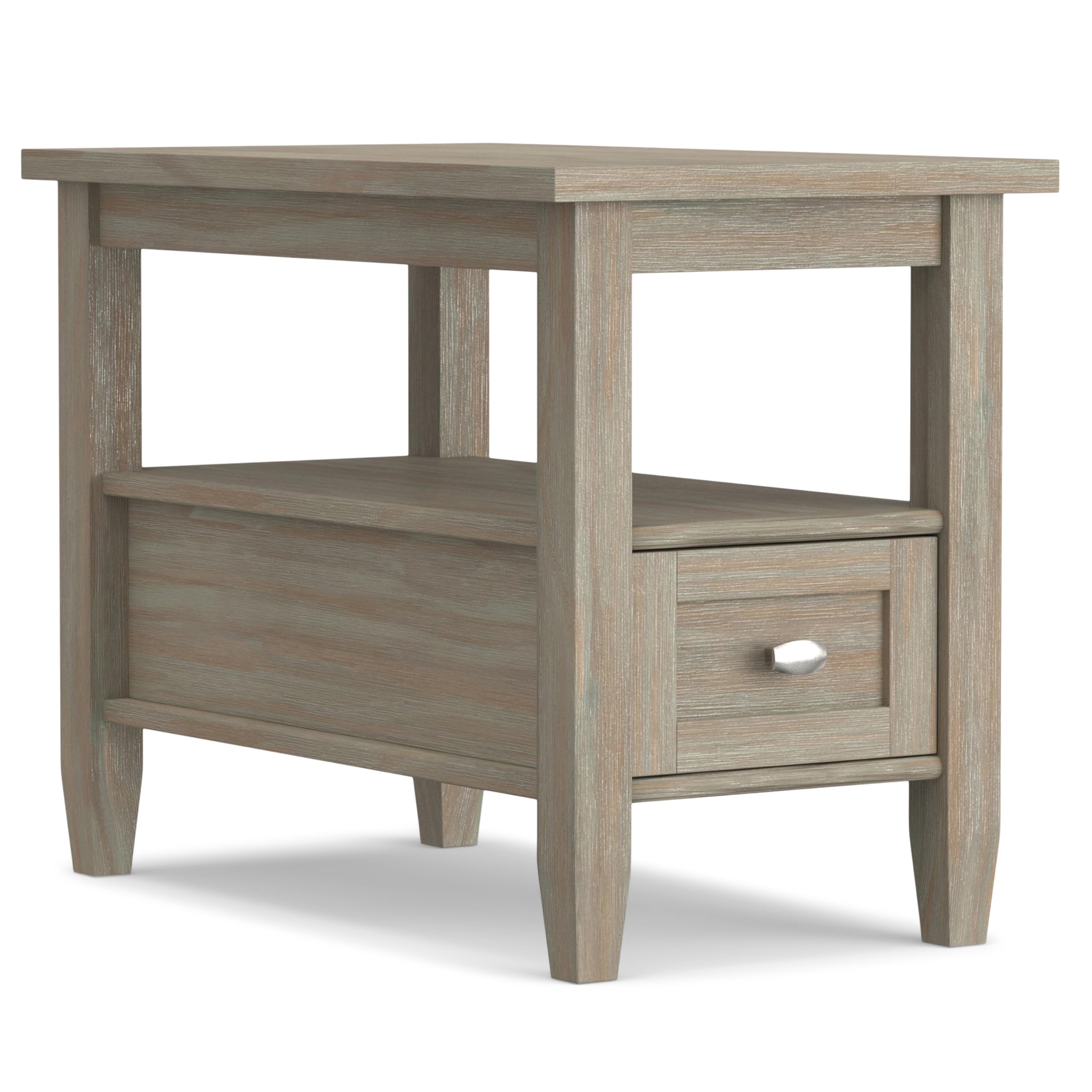 SIMPLIHOME Warm Shaker Solid Wood 20 inch Wide Rectangle Transitional End Side Table in Light Golden Brown for the Living Room and Bedroom