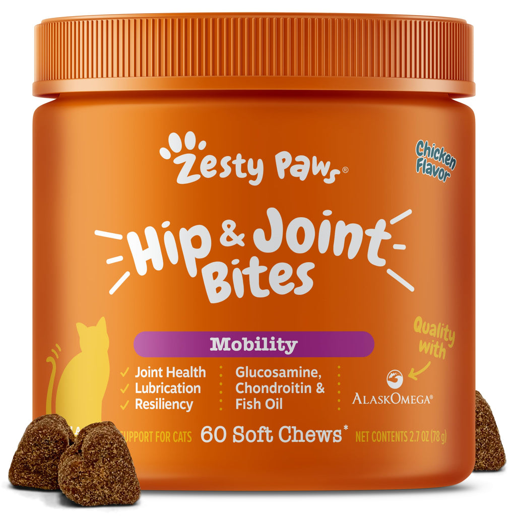Zesty Paws Hip and Joint for Dogs, Glucosamine for Dogs Hip and Joint Supplement with Chondroitin, MSM, Vitamins C & E - Bacon, 90 Count