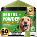 Dog Teeth Cleaning Powder, Dog Dental Powder and Cats Breath Freshener, Plaque Off Pet Tooth Cleaning lab co, Bad Breath & Tartar Remover for Dogs, Dog Teeth Cleaning with Enzymes- 60-Day Supply -Mint