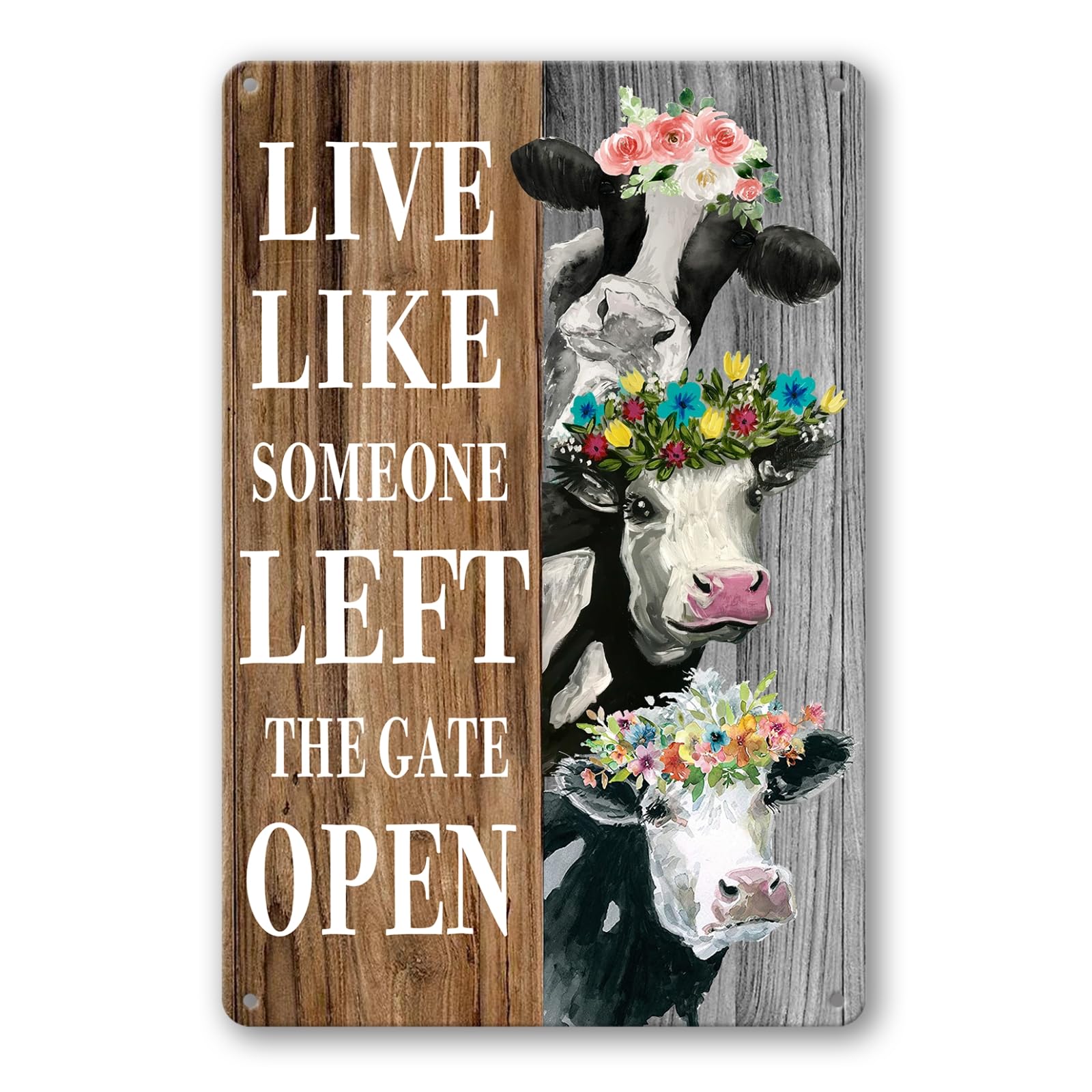 Funny Highland Cow Tin Sign Cow Wall Decor Cows Art Poster Metal Plaque Signs Farm House Decorations For Home Bathroom Kitchen Decor Live Like Someone Left The Gate Open Sign Farmhouse Wall Art For Living Room Decor 8X 12 Inch
