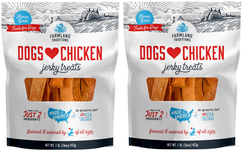 Farmland Traditions Filler Free Dogs Love Chicken Premium Jerky Treats for Dogs, 3 lb. Bag