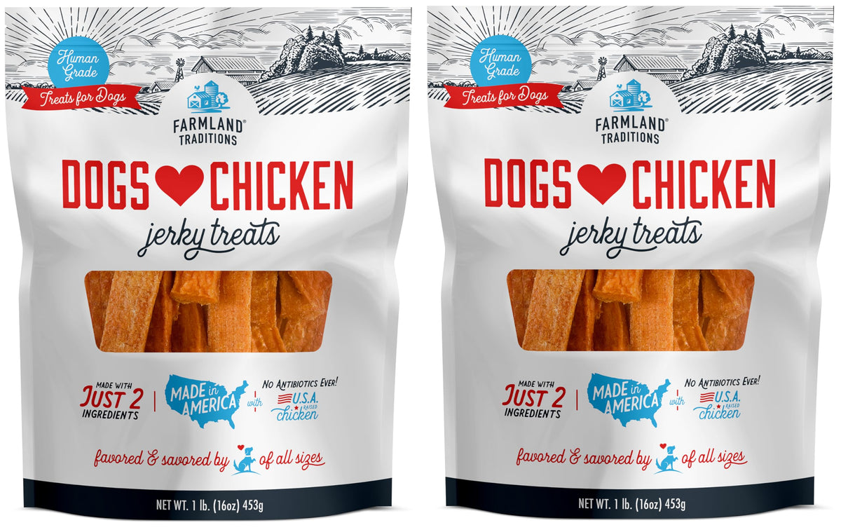 Farmland Traditions Filler Free Dogs Love Chicken Premium Jerky Treats for Dogs, 3 lb. Bag