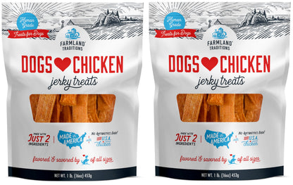 Farmland Traditions Filler Free Dogs Love Chicken Premium Jerky Treats for Dogs, 3 lb. Bag