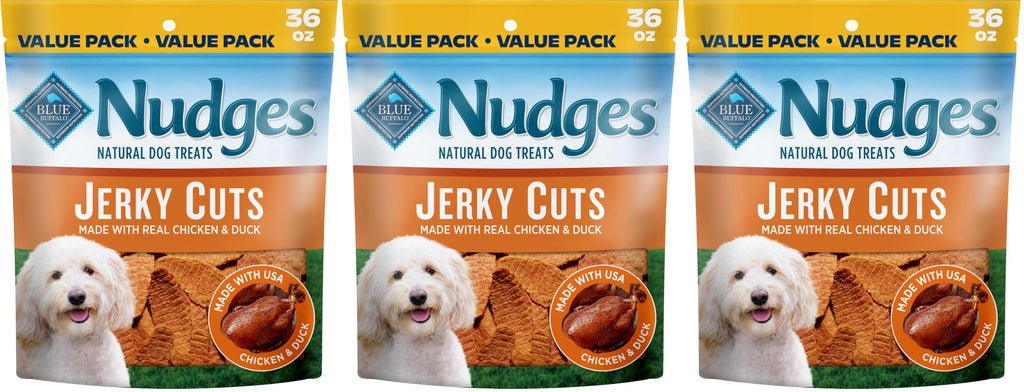 Blue Buffalo Nudges Chicken Jerky Bites Natural Dog Treats, Tender & Meaty Dog Snacks, Healthy Reward or Training Treat, Made in the USA with Real Chicken, No Artificial Preservatives, 16 oz.