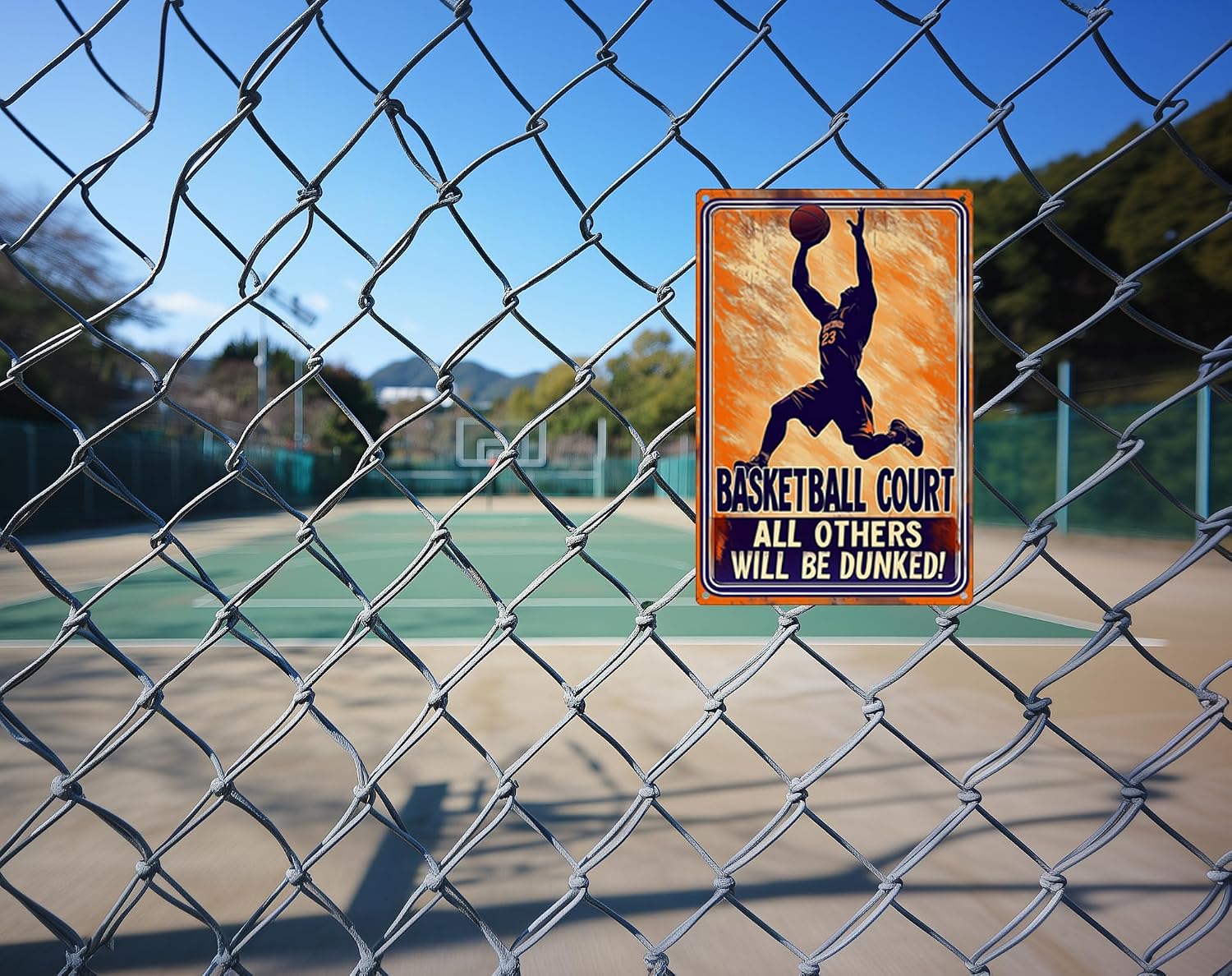Basketball Sign Basketball Metal Tin Sign Basketball Court All Others Will Be Dunked Boys Bedroom Room Wall Decoration 8x12 Inches