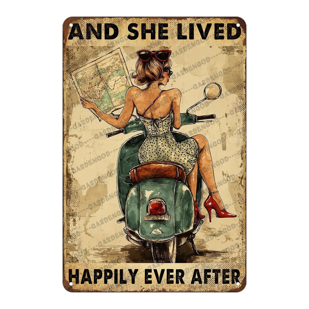 Mermaid Tin Sign And I Think To Myself What A Wonderful World Poster Home Decor Funny Home Decor Cave Bar Wall Decor 12x8 Inch