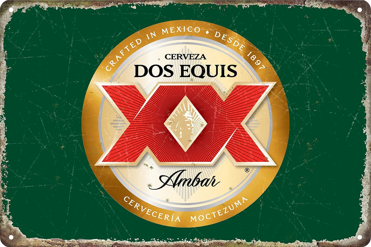 Vintage Das Equis Tin Metal Tin Sign Tin Plate Sign Wall Art Decor TIN SIGN 8X12 INCH (Green)
