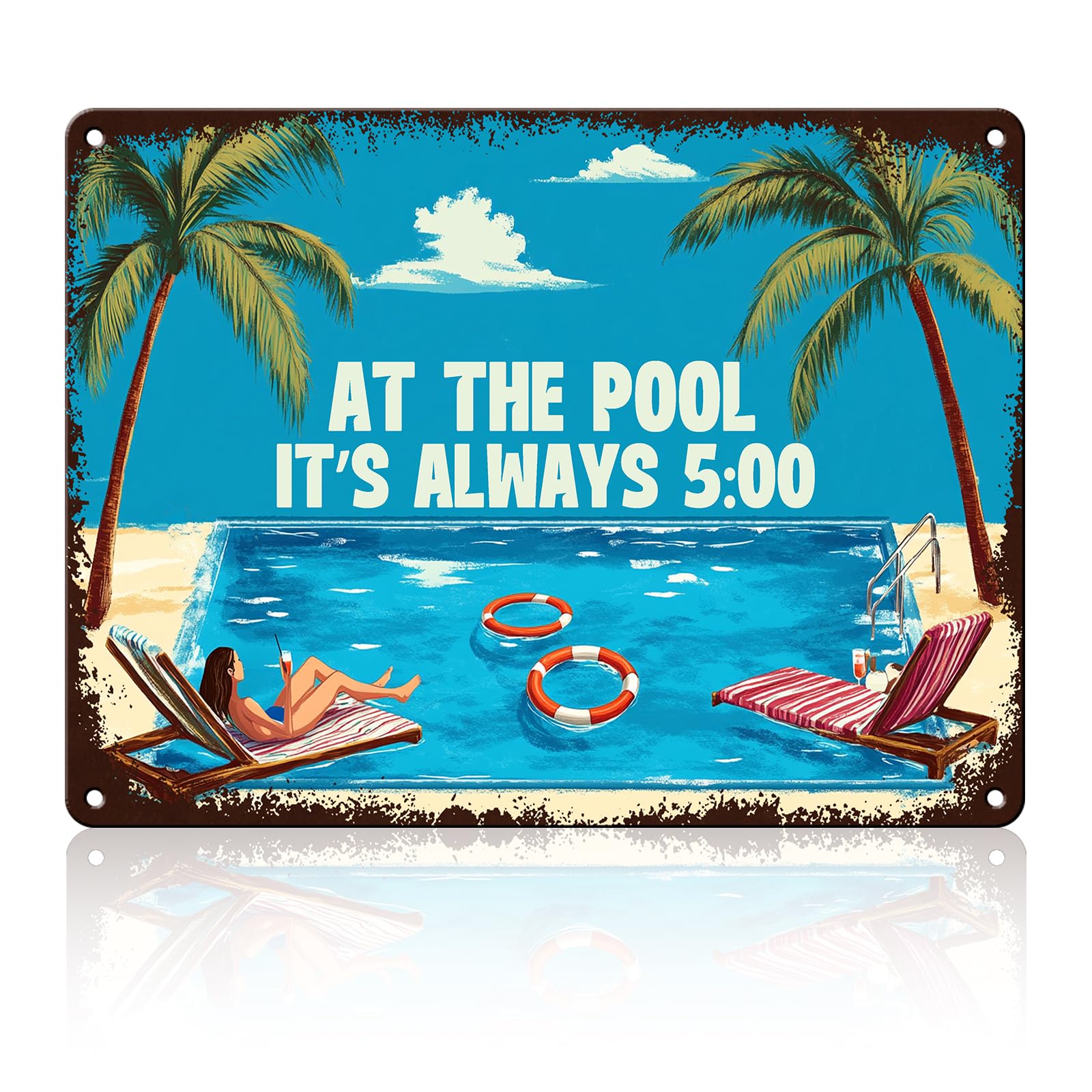 Beach Metal Sign Some Girls Are Just Born With The Beach In Their Souls Tin Sign Home Bar Pub 8x12 Inch Wall Decor