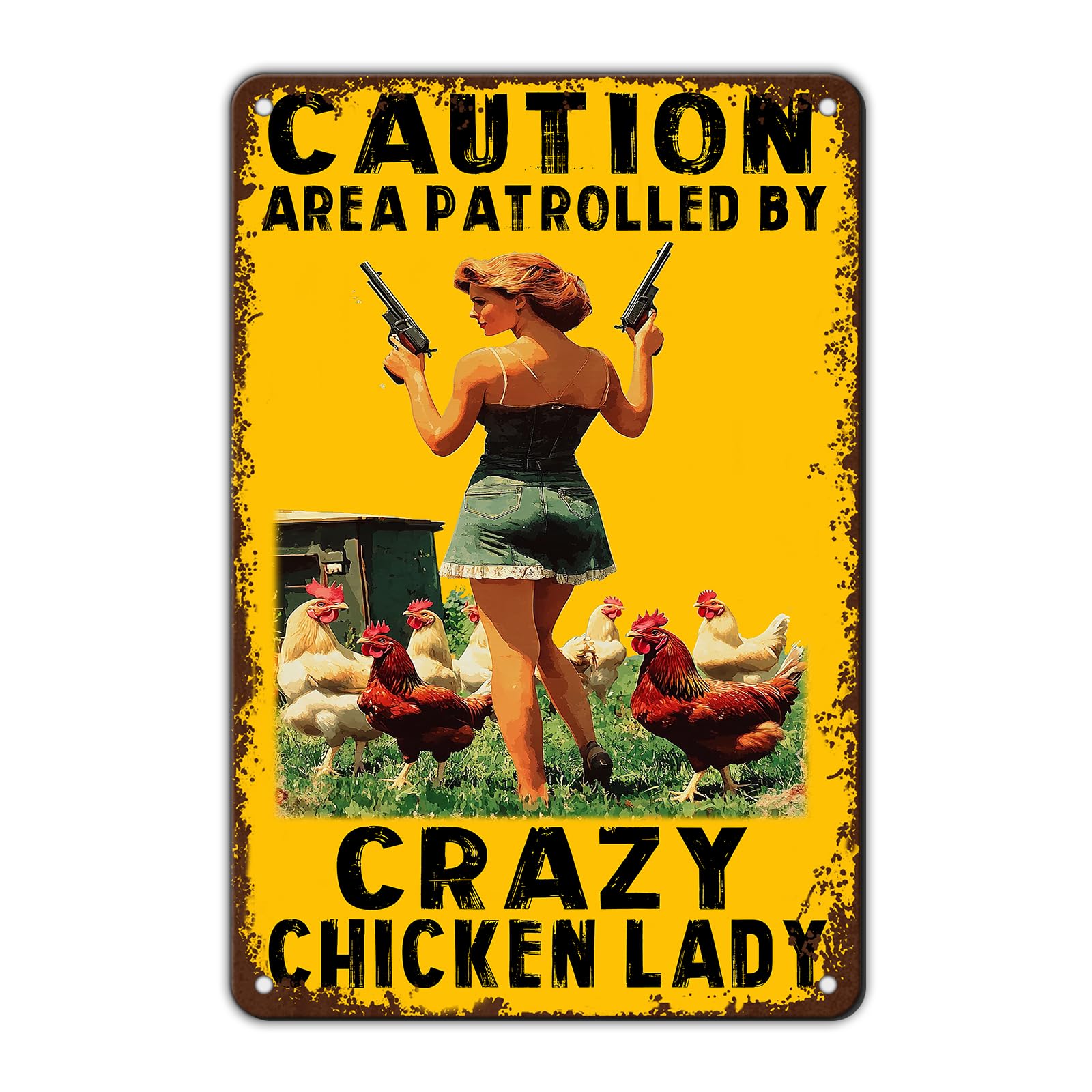 Vintage Fresh Eggs & Chicken Metal Sign Rustic Farm Eggs For Sale Tin Poster Home Kitchen Farmhouse Chicken Wall Decor 12x8 Inch