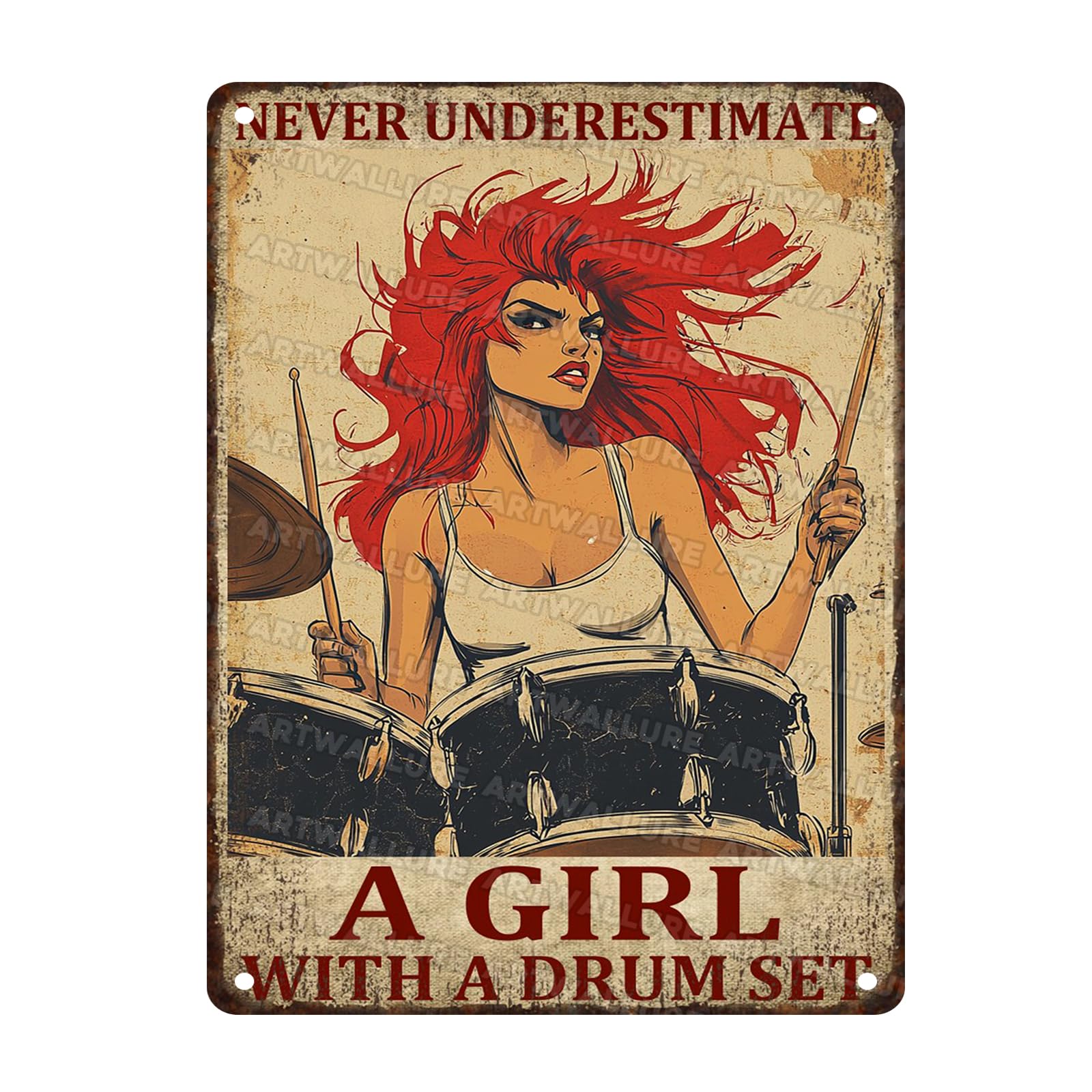 Retro Cowgirl Tin Sign Metal Wall Art Rustic Western Home Decor Wanted Theme 8x12inch
