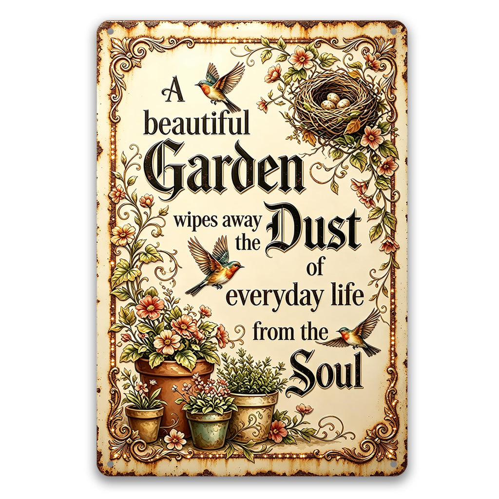 Bee Hive Aluminum Tin Sign, Inspirational Quote Wall Art, Rustic Farmhouse Decor for Home Kitchen Garden Porch, Waterproof Indoor Outdoor Plaque 12x8Inch
