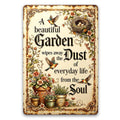 Bee Hive Aluminum Tin Sign, Inspirational Quote Wall Art, Rustic Farmhouse Decor for Home Kitchen Garden Porch, Waterproof Indoor Outdoor Plaque 12x8Inch
