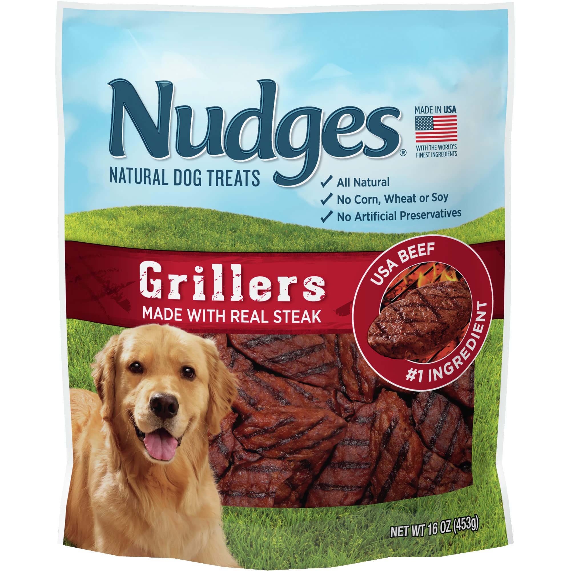 Blue Buffalo Nudges Chicken Homestyle Natural Dog Treats, Pot-Pie-Inspired Recipe, Healthy Reward or Training Treat, Made in the USA with Real Chicken, No Artificial Preservatives, 16 oz.