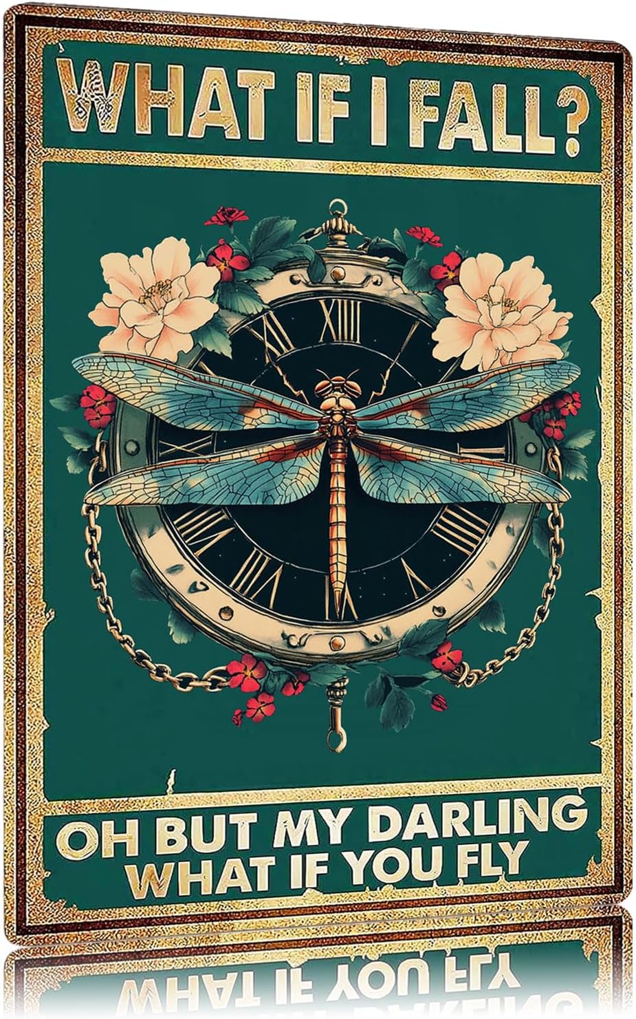 Vintage Metal Sign What If I Fall Oh But My Darling What If You Fly Tin Sign Funny Walll Decor for Bar Kitchen Pubs Cafe Home Garage 12×8 Inch