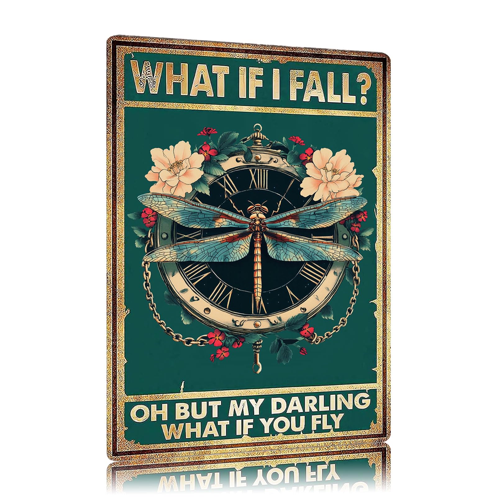 Vintage Metal Sign What If I Fall Oh But My Darling What If You Fly Tin Sign Funny Walll Decor for Bar Kitchen Pubs Cafe Home Garage 12×8 Inch