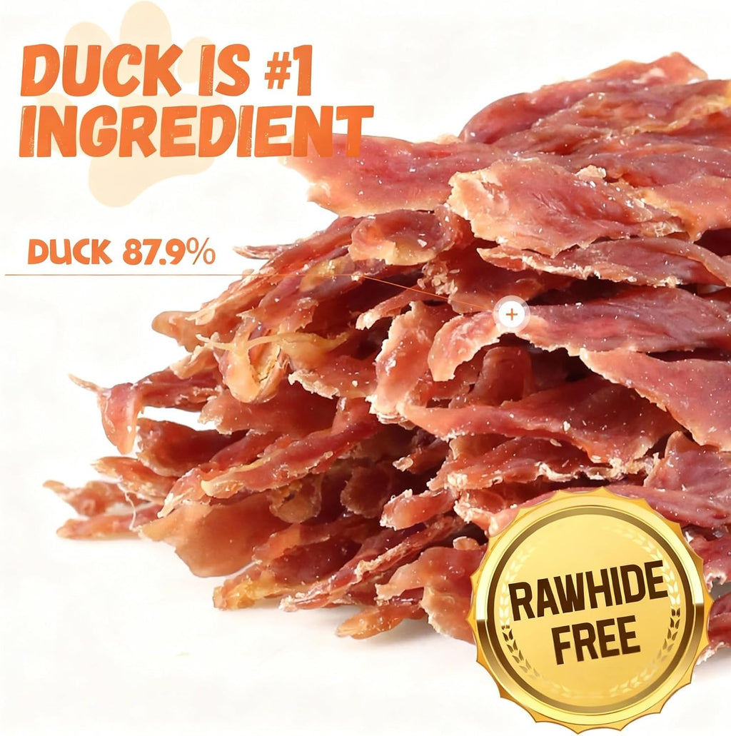 Pawmate Duck Jerky Dog Treats, Natural Healthy Duck Twisted Strips with 1% Taurine, High Protain Low Fat Dog Training Rewards Treats for Small Medium Large Breeds, 10.6 oz