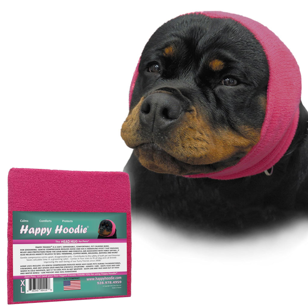 Happy Hoodie The Original Dog & Cat Calming Band - American Brand - Anxiety Relief/Noise Protection-Grooming-Thunder-Fireworks (Large, Blue) - Since 2008