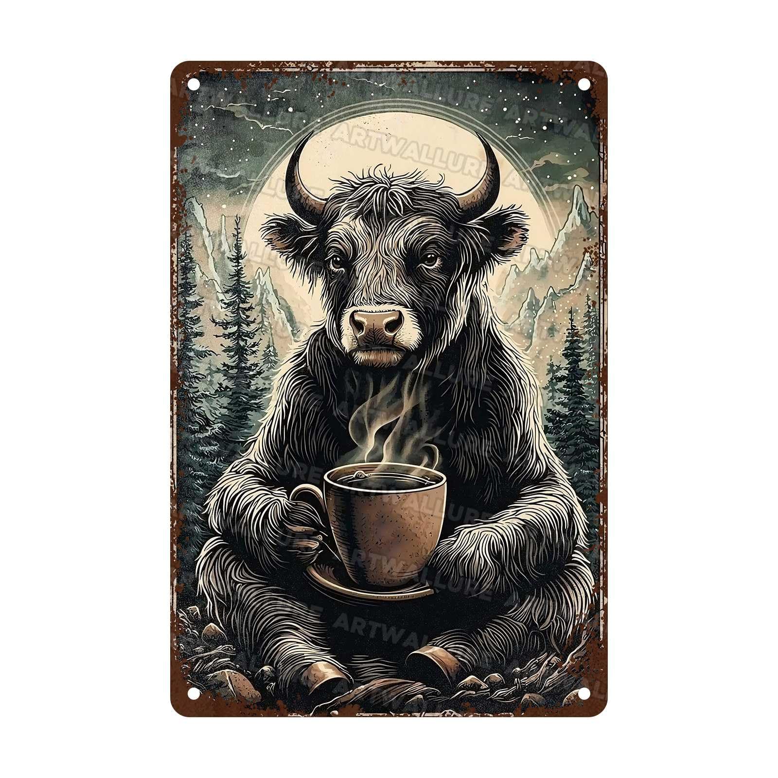 Woman Coffee Vintage Metal Tin Sign Drink Coffee Do Stupid Things Tin Sign for Home Office Decor 8x12Inch