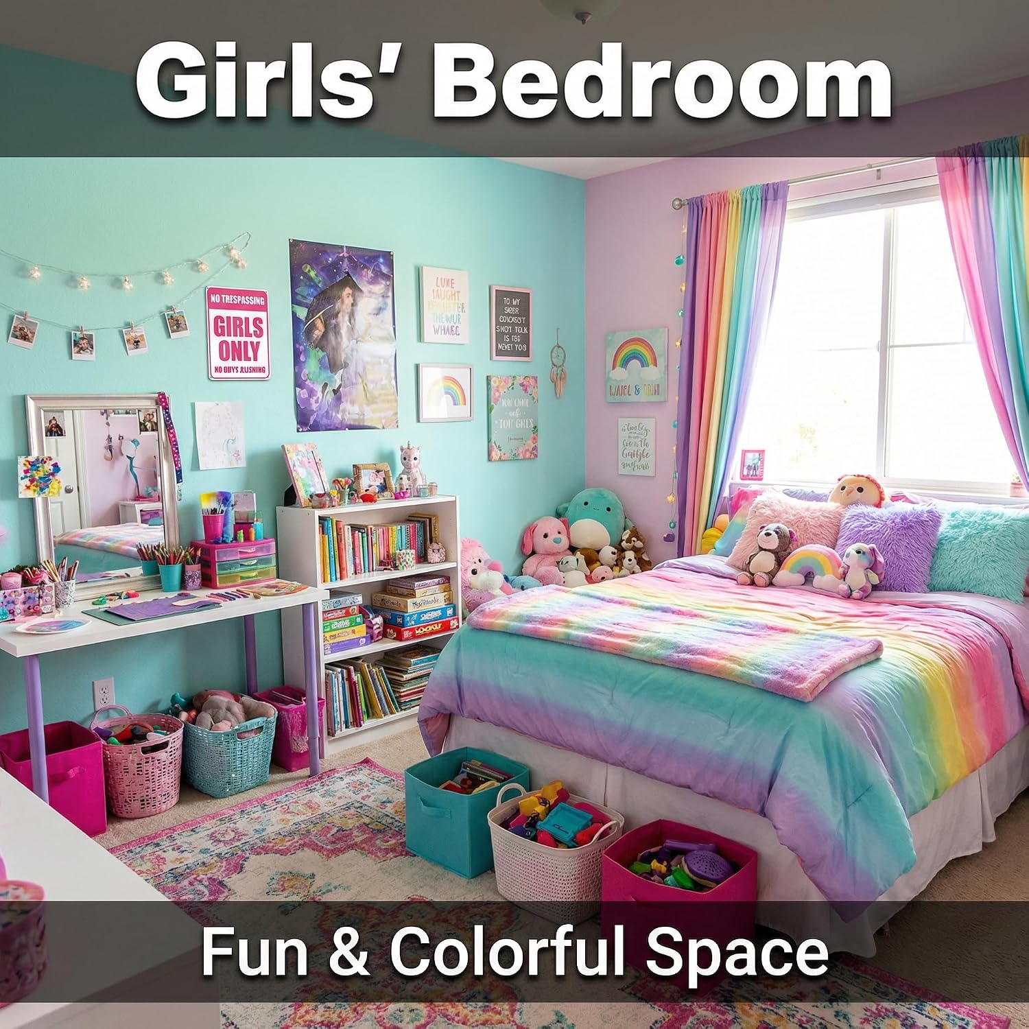 Smilelife Girls Gifts Funny Only Sign No Trespassing No Boys Allowed Tin Sign for Room Bedroom Dorm Wall Decor 8 X 12 Inch (3010)