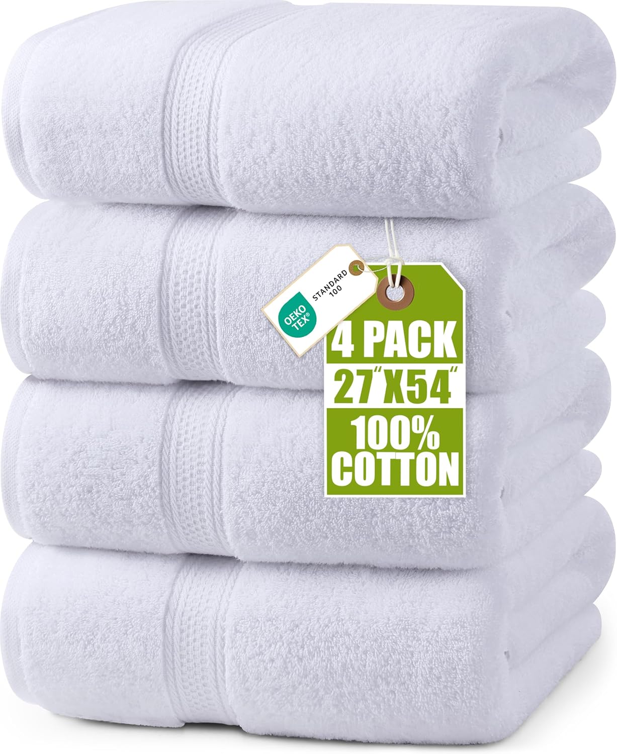 Utopia Towels 4 Pack Premium Bath Towels Set, 27 by 54 Inches, 100% Ring Spun Cotton 600GSM, Lightweight and Highly Absorbent Quick Drying Towels, Perfect for Daily Use, Dark Brown