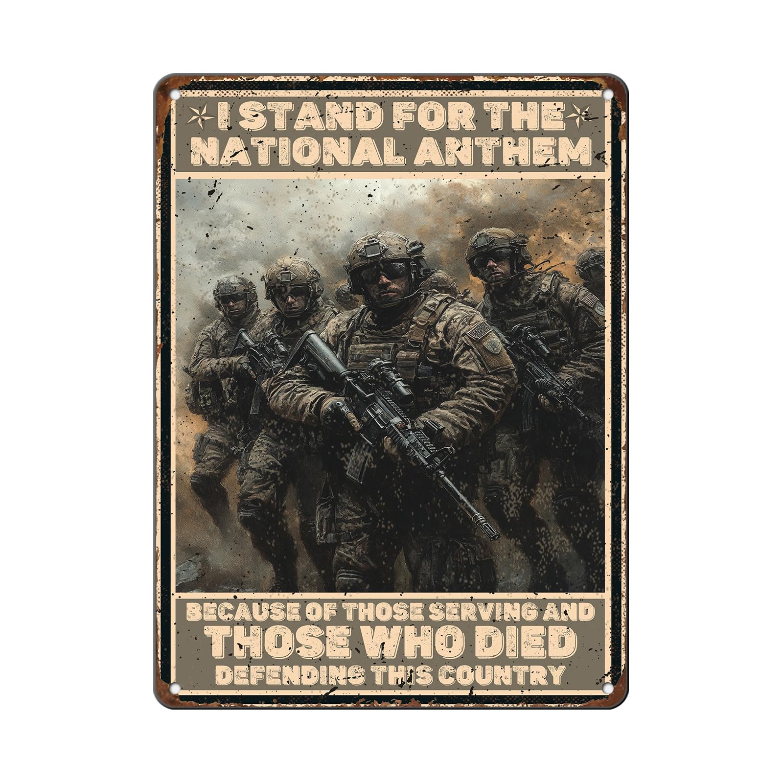 Patriotic Metal Tin Sign Funny American Patriotic Man Tin Sign American Flag Sign 4th of July Vintage Metal Poster Wall Decor for Man Cave Bar Party Garage Outdoor 8x12 Inch