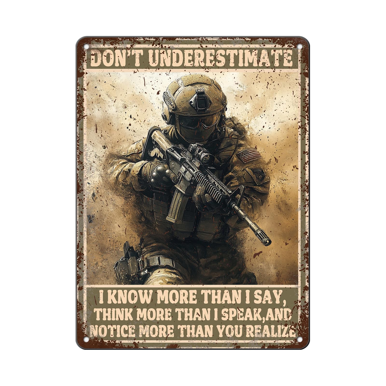 Patriotic Metal Tin Sign Funny American Patriotic Man Tin Sign American Flag Sign 4th of July Vintage Metal Poster Wall Decor for Man Cave Bar Party Garage Outdoor 8x12 Inch