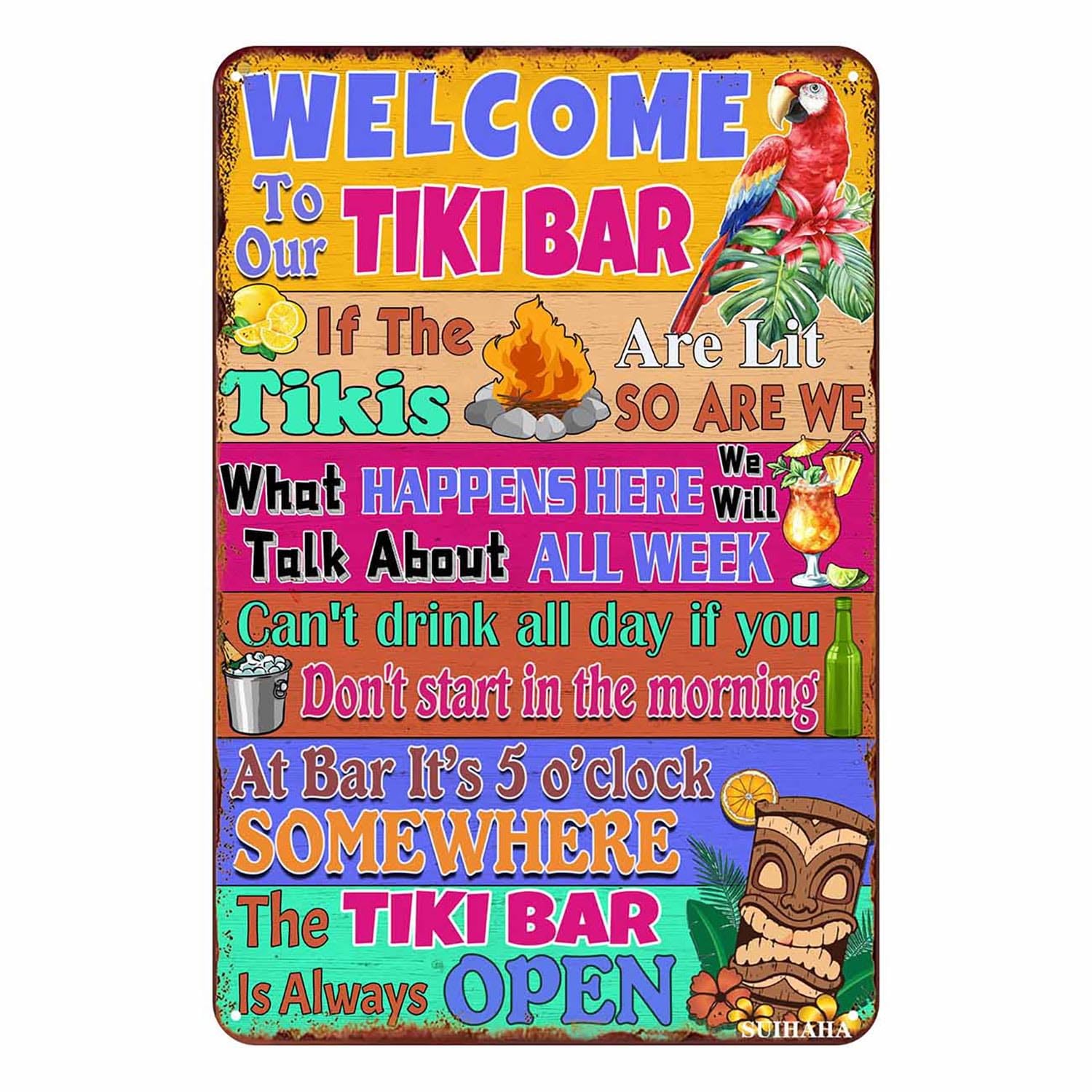 Vintage Metal Tin Sign Welcome to Our Backyard Home Yard Porch Decor Patio Pool Bar Coffee Wall Decor Tin Sign 12x8 Inches