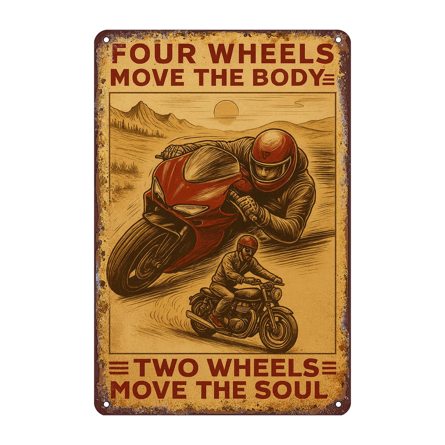 Motorcycle Parking Only Tin Sign Wall Decor - 12x8 Inch Tin Metal Retro Style Wall Art for Garage, Workshop, Bar, Biker Gift for Motorcycle Enthusiasts