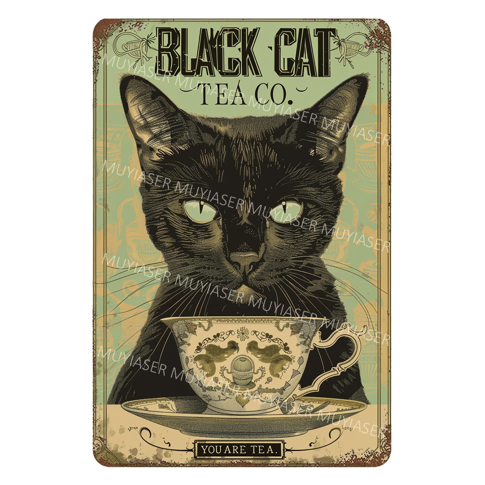 Metal Sign Easily Distracted By Cats & Garden Vintage Retro Aluminum Tin Sign for Garden, Kitchen, Office, Home, Bar, Cafe Decor 8x12 Inch