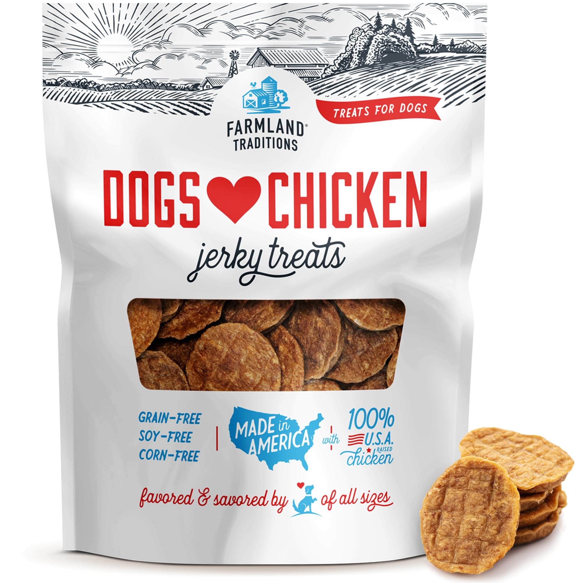 Farmland Traditions Filler Free Dogs Love Chicken Premium Jerky Treats for Dogs, 3 lb. Bag