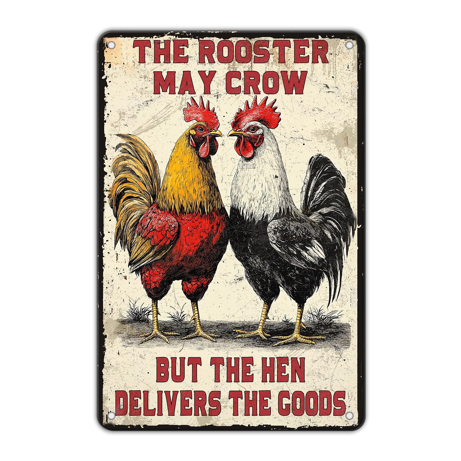 Funny Chicken Signs Welcome To My Kitchen Humorous Cartoon Rooster Cooking Aluminium Sign Metal Chicken Signs Decor Home Ktichen Farm Are Wall 12x8 Inch Vintage Chicken Signs Metal Tin Poster