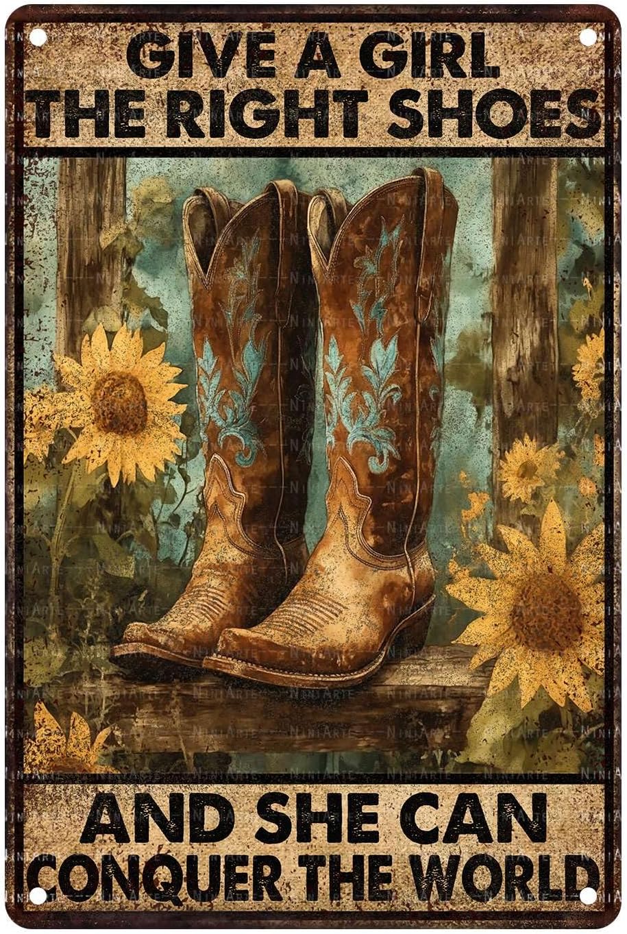 Vintage Cowgirl Tin Sign Are Always Good For The Soul Metal Sign for Home Garden Plaque Yard Patio Porch Farmhouse Cafe Bar Living Room Bedroom Office Garage Man Cave 8x12Inch