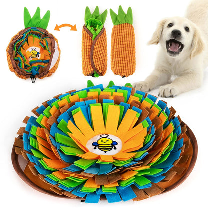 AWOOF Pet Snuffle Mat for Dogs, Interactive Feed Game for Boredom, Encourages Natural Foraging Skills for Cats Dogs Bowl Travel Use, Dog Treat Dispenser Indoor Outdoor Stress Relief